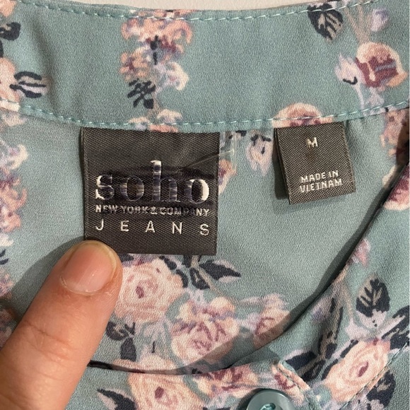 Floral Teal Blouse - Picture 7 of 11